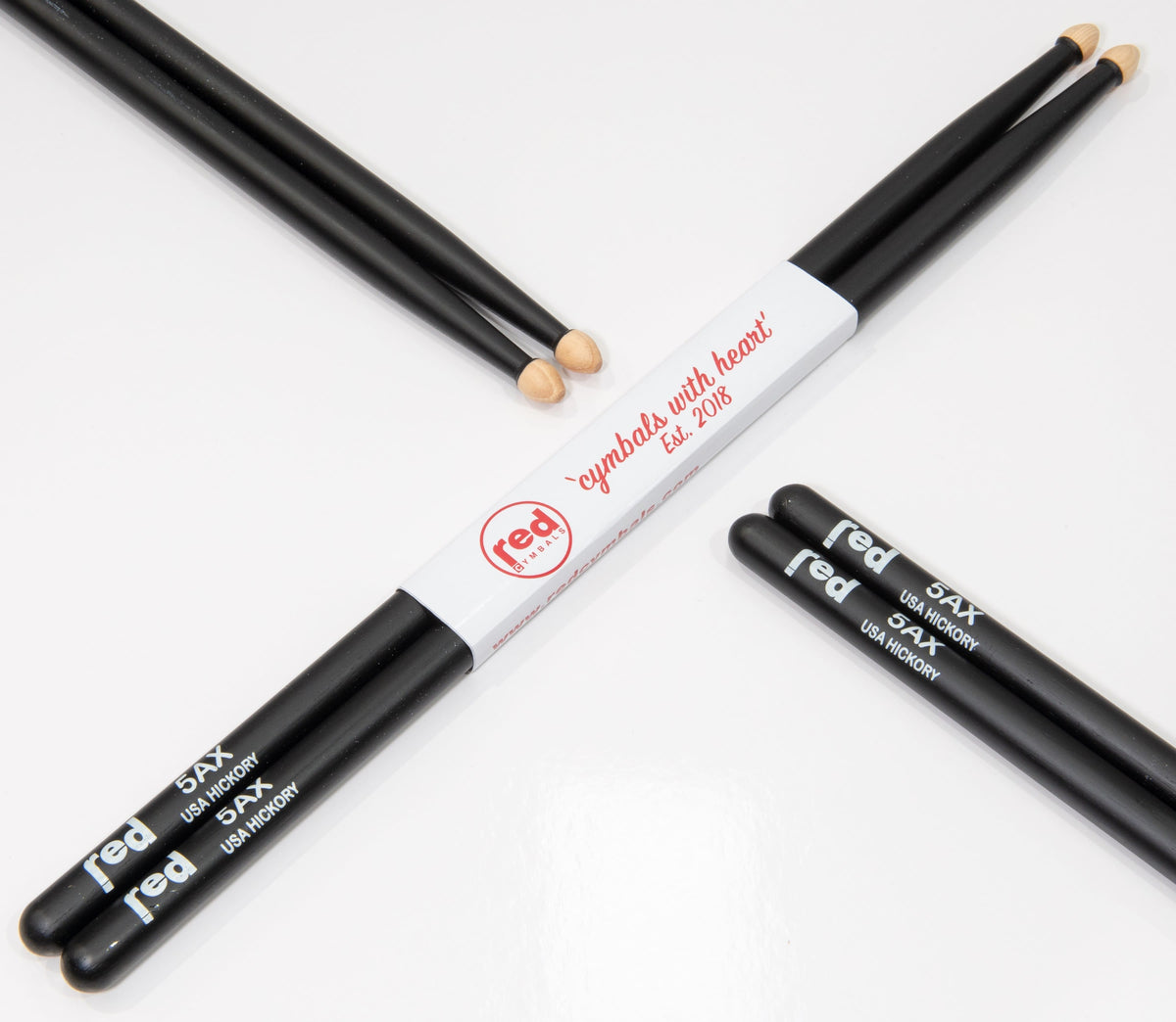 Red Cymbals Drum Sticks Red Drumsticks Colour Series multiple sizes Red Cymbals Colour Series Red & Purple Drumsticks