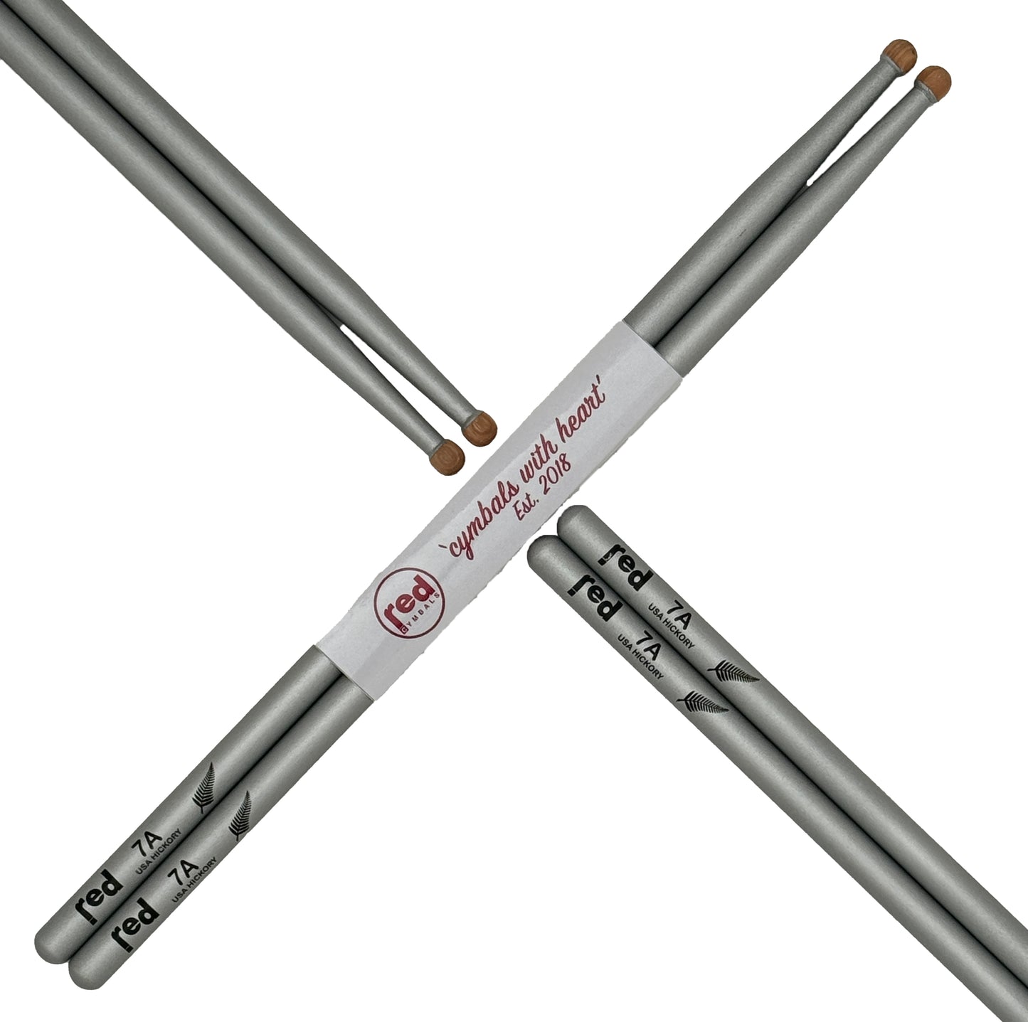 Red Drumsticks Silver Fern Sticks Black or Silver